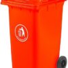 Wheelie Bin; 240L; 30% Recycled Polyethylene; Red/Orange - LWB240Y_Red/Orange