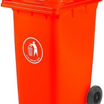 Wheelie Bin; 240L; 30% Recycled Polyethylene; Red/Orange - LWB240Y_Red/Orange