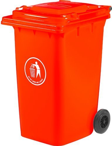 Wheelie Bin; 240L; 30% Recycled Polyethylene; Red/Orange - LWB240Y_Red/Orange