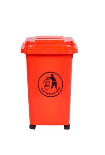 Wheelie Bin; 30L; 30% Recycled Polyethylene; Red/Orange - LWB30Y_Red/Orange