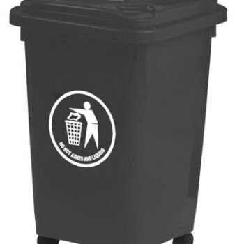 Wheelie Bin; 50L; 30% Recycled Polyethylene; Dark Grey - LWB50Y_DGrey
