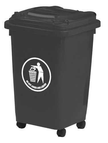 Wheelie Bin; 50L; 30% Recycled Polyethylene; Dark Grey - LWB50Y_DGrey