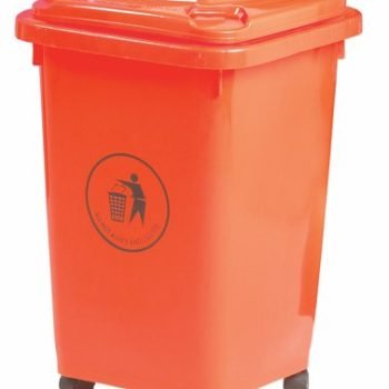 Wheelie Bin; 50L; 30% Recycled Polyethylene; Red/Orange - LWB50Y_Red/Orange