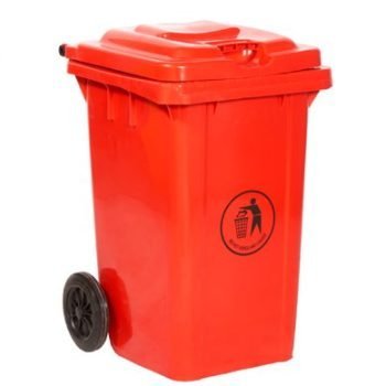 Wheelie Bin; 80L; 30% Recycled Polyethylene; Red/Orange - LWB80Y_Red/Orange