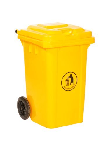 Wheelie Bin; 80L; 30% Recycled Polyethylene; Yellow - LWB80Y_Yellow