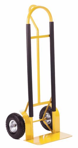 White Goods P Handle Sack Truck; Pneumatic Wheels; Steel; 250kg; Yellow/Black - GI340Y