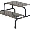 Wide Work Steps - 2 Tread 400mm Platform Height - Chequer Plate Tread - without Wheels - SWW02C