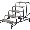 Wide Work Steps - 5 Tread 1000mm Platform Height - Chequer Plate Tread - with Wheels - SWW05C