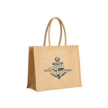 Natural Jute Bags Starch Coated 400x350mm - Printed Promotional
