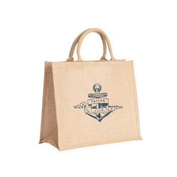 Natural Jute Bags with lining 400x350mm - Printed Promotional