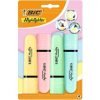 BIC Tank Highlighters Chisel Tip Pastel Colours 517953 - Pack 4