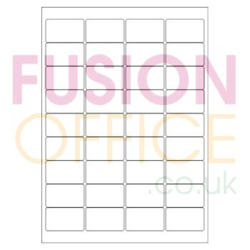 A4 White Labels 36 per Page Rounded Corners 36UP - 100 Sheets - Fusion Office UK