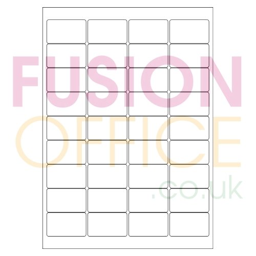 A4 White Labels 36 per Page Rounded Corners 36UP - 100 Sheets - Fusion Office UK