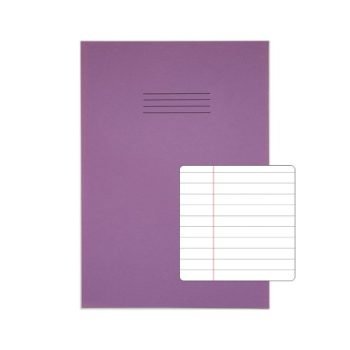 Exercise Books A4+ 8mm feints and margin Purple 80 Page (13x9) - Pack 50
