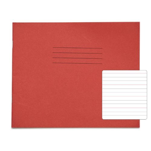 Exercise Books 165x200mm 6mm feints Centered on 20mm feints Red 32 Pages (6.5x8) - Pack 100
