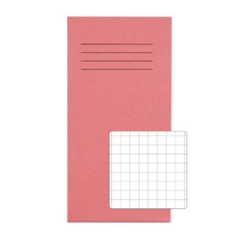 Exercise Books 200x100mm 10mm squares Pink 32 Page (8x4) - Pack 100