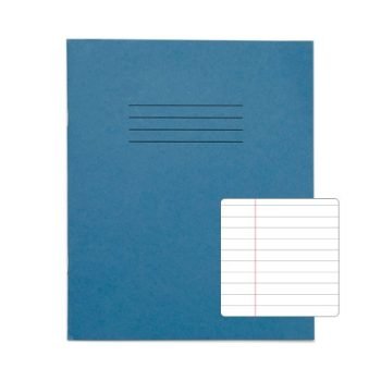 Exercise Books 200x165mm 8mm feints and margin Light Blue 32 Page (8x6.5) - Pack 100