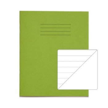 Exercise Books 200x165mm 12mm feints Blank reverse Light Green 32 Page (8x6.5) - Pack 100