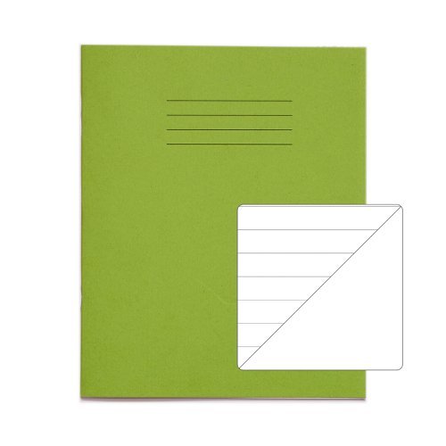 Exercise Books 200x165mm 12mm feints Blank reverse Light Green 32 Page (8x6.5) - Pack 100