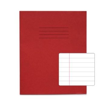 Exercise Books 200x165mm 12mm feints Red 32 Page (8x6.5) - Pack 100