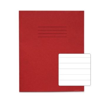 Exercise Books 200x165mm 15mm feints Red 32 Page (8x6.5) - Pack 100