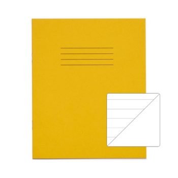 Exercise Books 200x165mm 15mm feints Blank reverse Yellow 32 Page (8x6.5) - Pack 100
