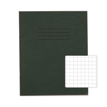 Exercise Books 200x165mm 10mm squares Dark Green 48 Page (8x6.5) - Pack 100