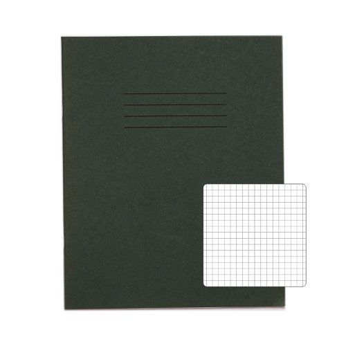 Exercise Books 200x165mm 5mm squares Dark Green 48 Page (8x6.5) - Pack 100