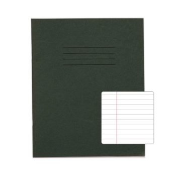 Exercise Books 200x165mm 8mm feints and margin Dark Green 48 Page (8x6.5) - Pack 100