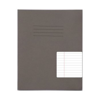 Exercise Books 200x165mm 8mm feints and margin Grey 48 Page (8x6.5) - Pack 100