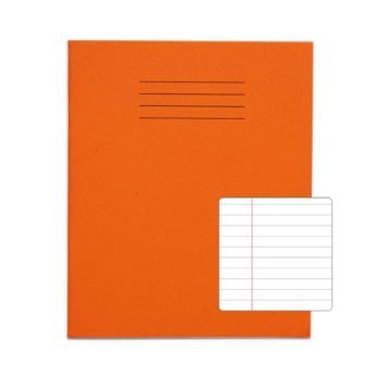 Exercise Books 200x165mm 8mm feints and margin Orange 48 Page (8x6.5) - Pack 100