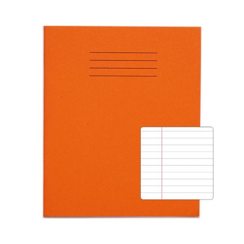 Exercise Books 200x165mm 8mm feints and margin Orange 48 Page (8x6.5) - Pack 100