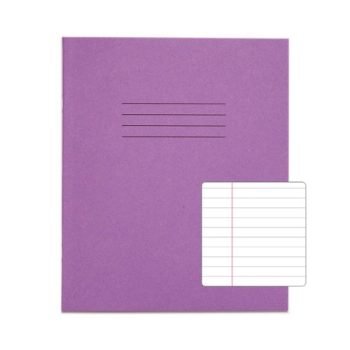 Exercise Books 200x165mm 8mm feints and margin Purple 48 Page (8x6.5) - Pack 100
