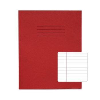 Exercise Books 200x165mm 8mm feints and margin Red 48 Page (8x6.5) - Pack 100