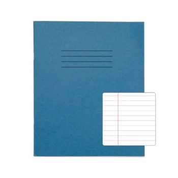 Exercise Books 200x165mm 8mm feints and margin Light Blue 80 Page (8x6.5) - Pack 100