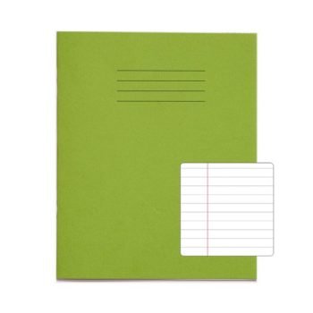 Exercise Books 200x165mm 8mm feints and margin Light Green 80 Page (8x6.5) - Pack 100