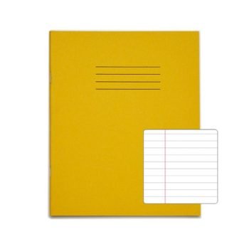 Exercise Books 200x165mm 8mm feints and margin Yellow 80 Page (8x6.5) - Pack 100