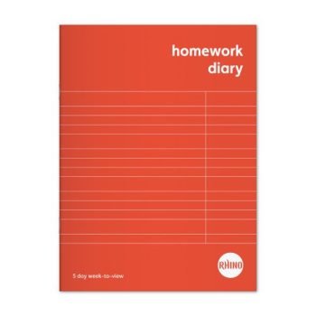 Rhino 200x148mm Homework Diary 5 Day Week to View Red (8x6) SDWD2-2 - Pack 100