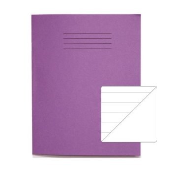 Exercise Books 226x178mm 15mm feints Blank reverse Purple 32 Page (9x7) - Pack 100