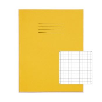 Exercise Books 226x178mm 7mm squares Yellow 48 Page (9x7) - Pack 100