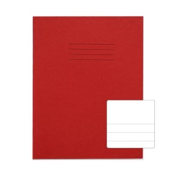Exercise Books 226x178mm Top blank Bottom 15mm feints Red 32 Page (9x7) - Pack 100