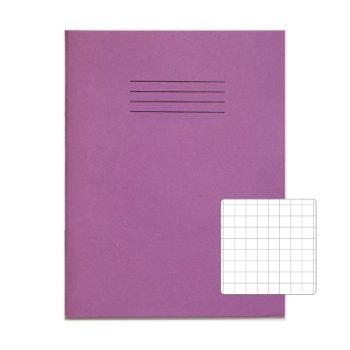 Exercise Books 226x178mm 10mm squares Purple 80 Page (9x7) - Pack 100