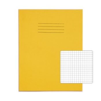 Exercise Books 226x178mm 5mm squares Yellow 80 Page (9x7) - Pack 100