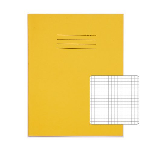 Exercise Books 226x178mm 5mm squares Yellow 80 Page (9x7) - Pack 100