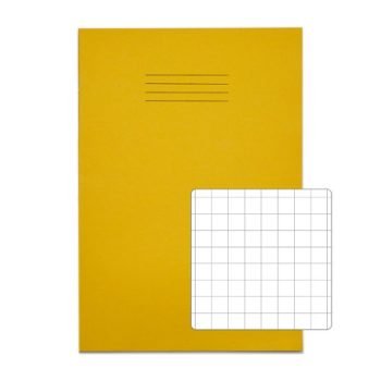 Exercise Books A4 10mm squares Yellow 32 Page - Pack 100