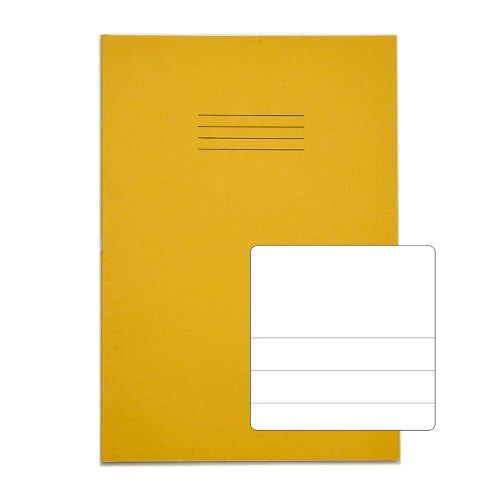 Exercise Books A4 Top half blank Bottom 15mm feints Yellow 32 Page - Pack 100