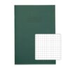 Exercise Books A4 7mm squares Dark Green 48 Page - Pack 100