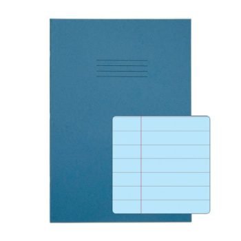 Exercise Books SEN A4 12mm feints and Margin Blue Paper Light Blue 48 Page - Pack 10
