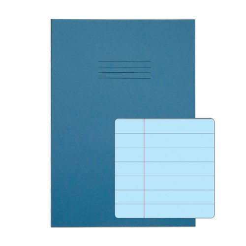 Exercise Books SEN A4 12mm feints and Margin Blue Paper Light Blue 48 Page - Pack 10