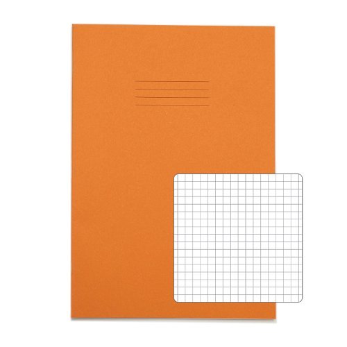 Exercise Books A4 5mm squares Orange 48 Page - Pack 100